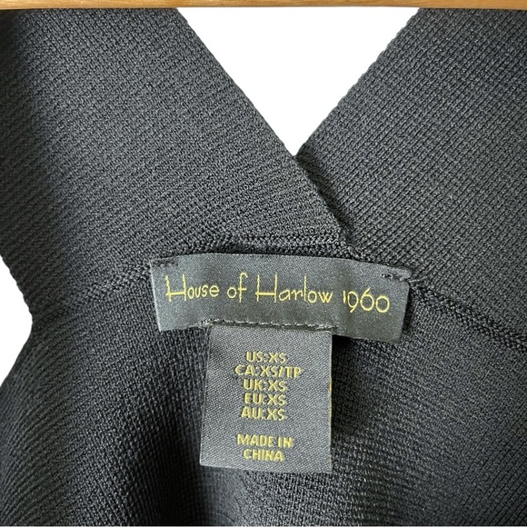 House of Harlow 1960 Black Size XS Sleeveless Stretch Rib Knit Bodycon Top - Picture 4 of 5